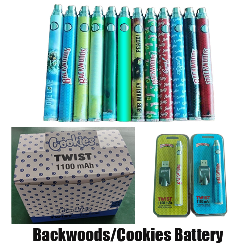 Backwoods Cookies Runtz Battery Blister Kit Bottom Twist 1100mAh Variable Voltage Vape Pen 24 Pcs A Display Box For 510 Thread Thick Oil Cartridge Carts
Backwoods Cookies Runtz Battery Blister Kit Bottom Twist 1100mAh Variable Voltage Vape Pen 24 Pcs A Display Box For 510 Thread Thick Oil Cartridge Carts