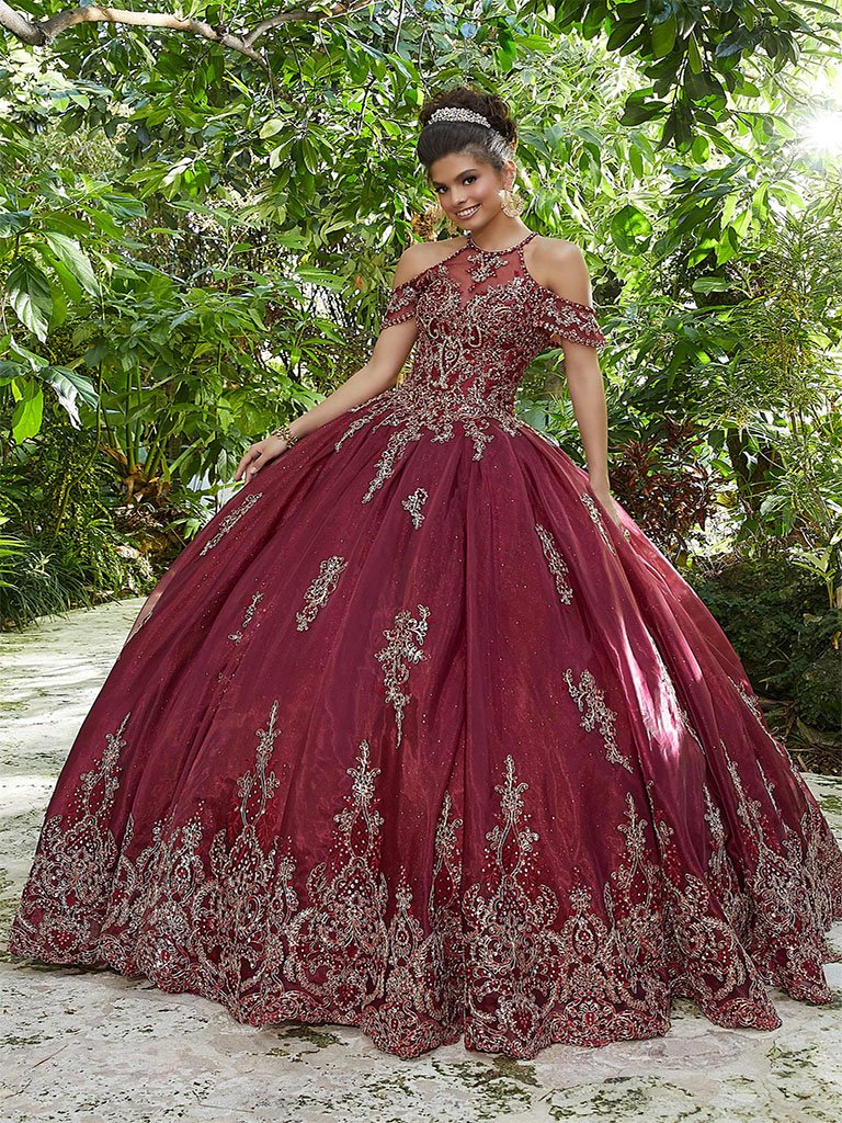 Burguny Quinceanera Prom Dresses Ball Gown Off The Shoulder Organza Applique Beaded Custom made Sweet 16 Dresses