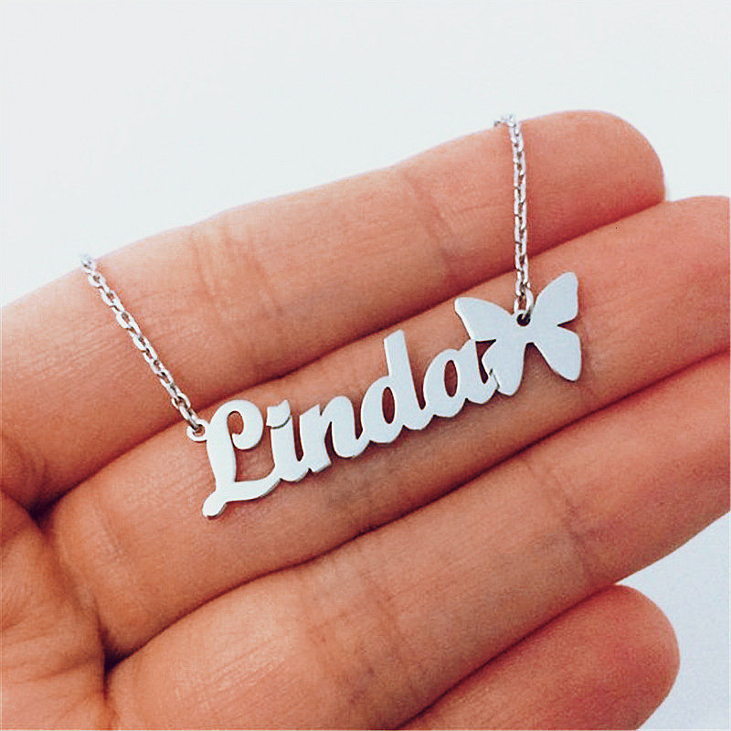 Personalized Custom Name Gold Plated Stainless Steel Necklaces for Women with Butterfly Symbol Charm Necklace Jewelry Pendants, Silver
Personalized Custom Name Gold Plated Stainless Steel Necklaces for Women with Butterfly Symbol Charm Necklace Jewelry Pendants, Silver