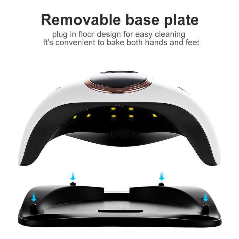 Nail Lamp 168W/120W LED UV For Manicure 36PCS Leds Dryer LCD Display Drying Gel Polish Art Tools 210622