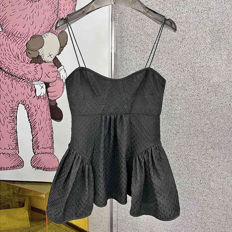 VGH White Patchwork Ruffle Vests For Women Square Collar Sleeveless Casual Slim Sexy Camis Female Korean Summer Fashion Clothing 210421