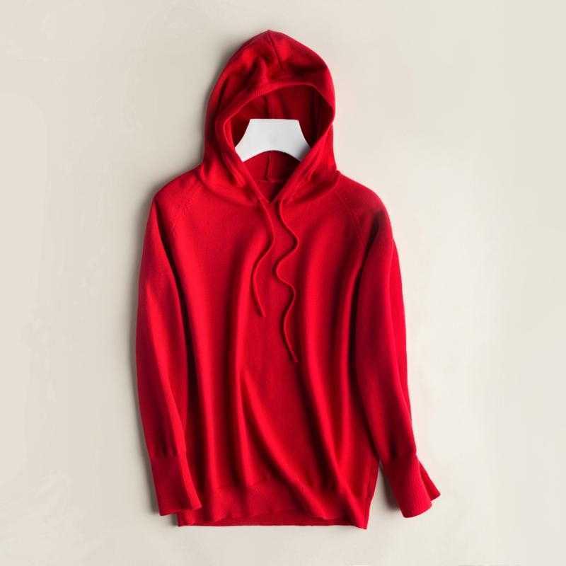 Spring Autumn Women Cashmere Sweater Sport Hoodie Pullovers Knit Jacket Bottomed Female Loose Streetwear 210918