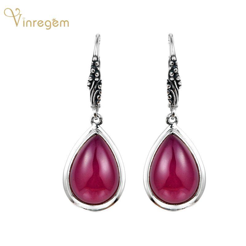 Dangle & Chandelier Vinregem Vintage 100% 925 Sterling Silver Water Drop Ruby Gemstone Wedding Party Earrings For Women Fine Jewelry
Dangle & Chandelier Vinregem Vintage 100% 925 Sterling Silver Water Drop Ruby Gemstone Wedding Party Earrings For Women Fine Jewelry