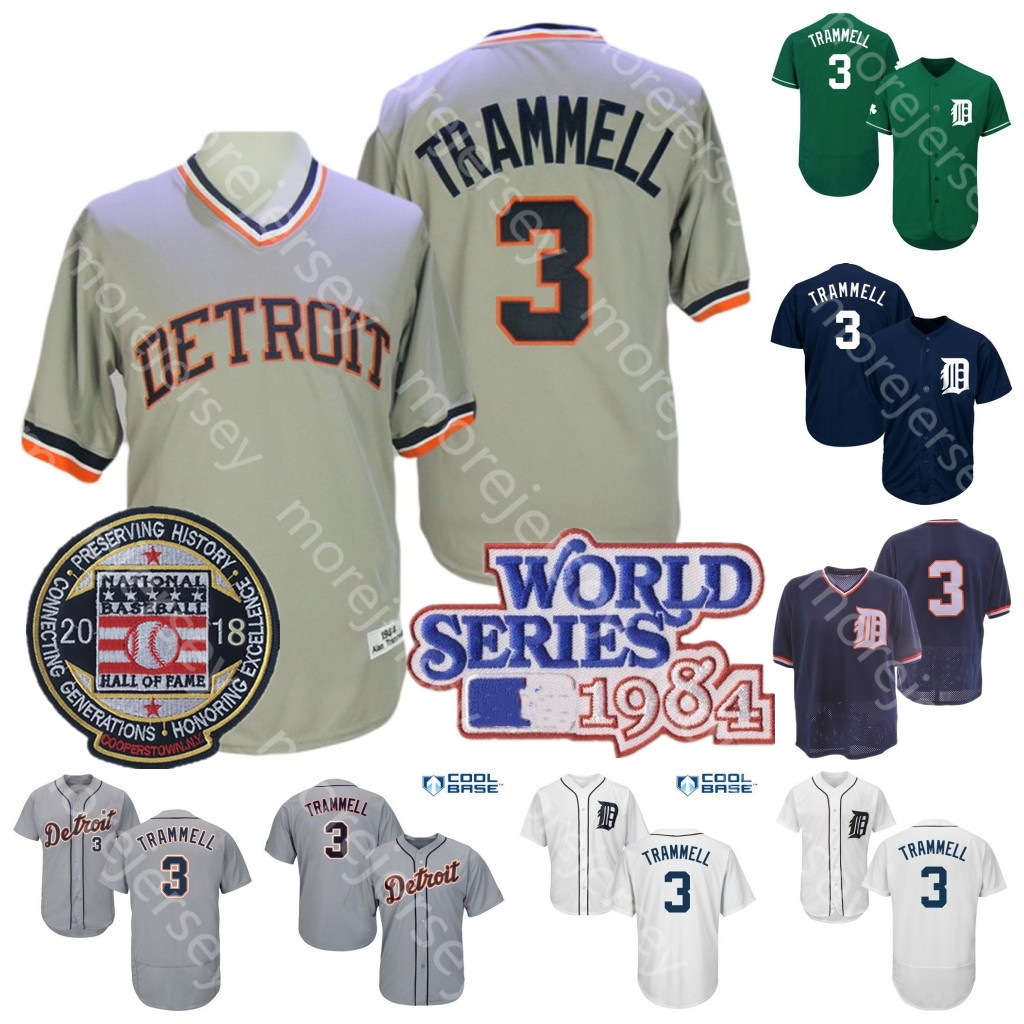 Alan Trammell Jersey 1984 Grey WS 2018 Hall Of Fame Patch Navy Mesh BP White Green Player Salute to Service Size S-3XL
Alan Trammell Jersey 1984 Grey WS 2018 Hall Of Fame Patch Navy Mesh BP White Green Player Salute to Service Size S-3XL