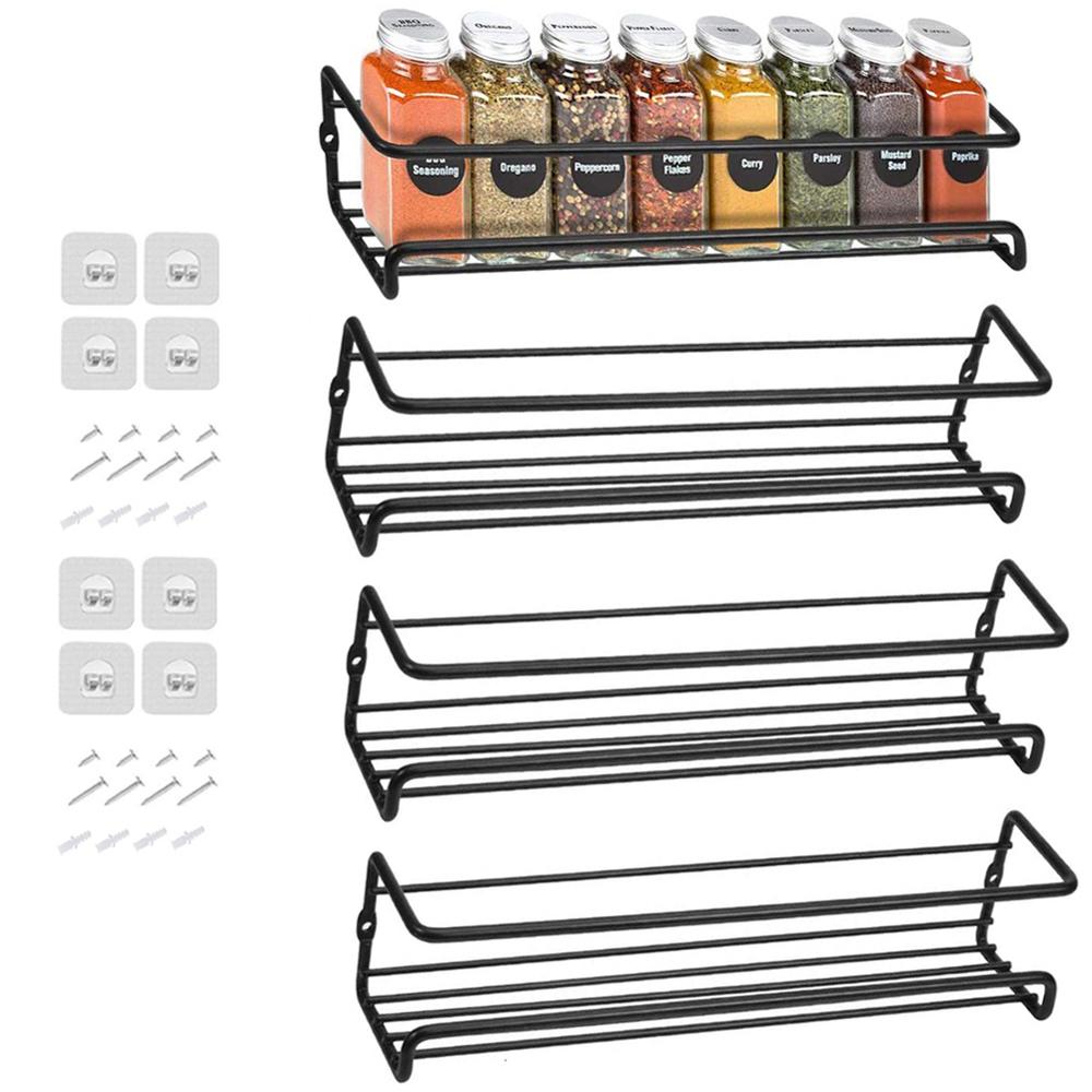 4Pack Wa Mount Spice Rack Organizer Meta Hanging Spice Racks Singe ayer Seasoning Organizer Rack for Door Cupboard Pantry 
4Pack Wa Mount Spice Rack Organizer Meta Hanging Spice Racks Singe ayer Seasoning Organizer Rack for Door Cupboard Pantry