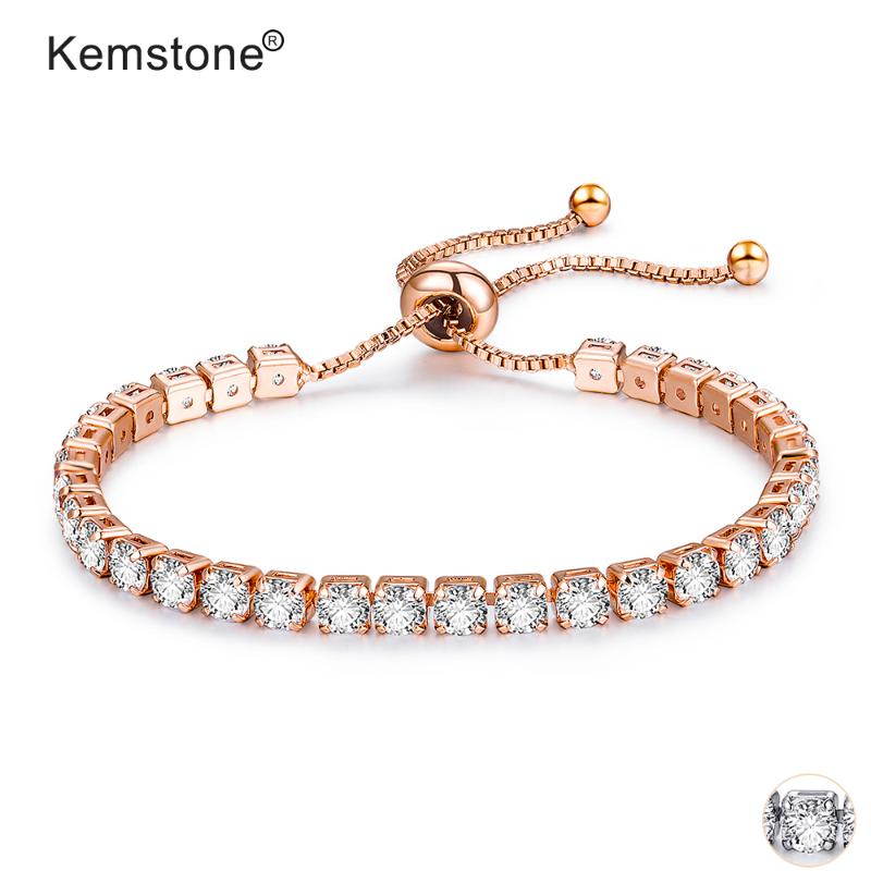 Charm Bracelets Kemstone Copper Rose Gold Color Simple Design Inlay Cubic Zirconia Adjustable Chain For Women Jewlery Gifts 4MM
Charm Bracelets Kemstone Copper Rose Gold Color Simple Design Inlay Cubic Zirconia Adjustable Chain For Women Jewlery Gifts 4MM