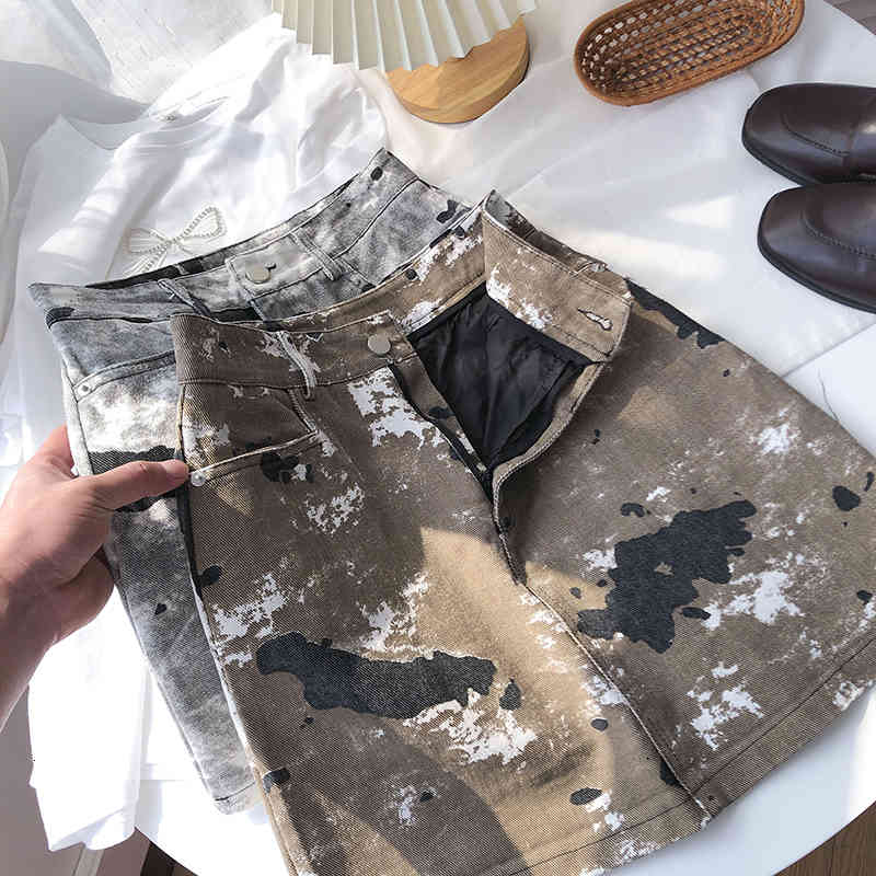 Skirts Contrasting color camouflage pattern high-waist A-line denim skirt spring Korean style fashion slim and anti-glare short YS, Khaki
Skirts Contrasting color camouflage pattern high-waist A-line denim skirt spring Korean style fashion slim and anti-glare short YS, Khaki