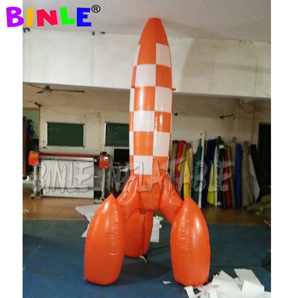 Fashion space theme Inflatable Rocket Model With Blower for Outdoor Decorations