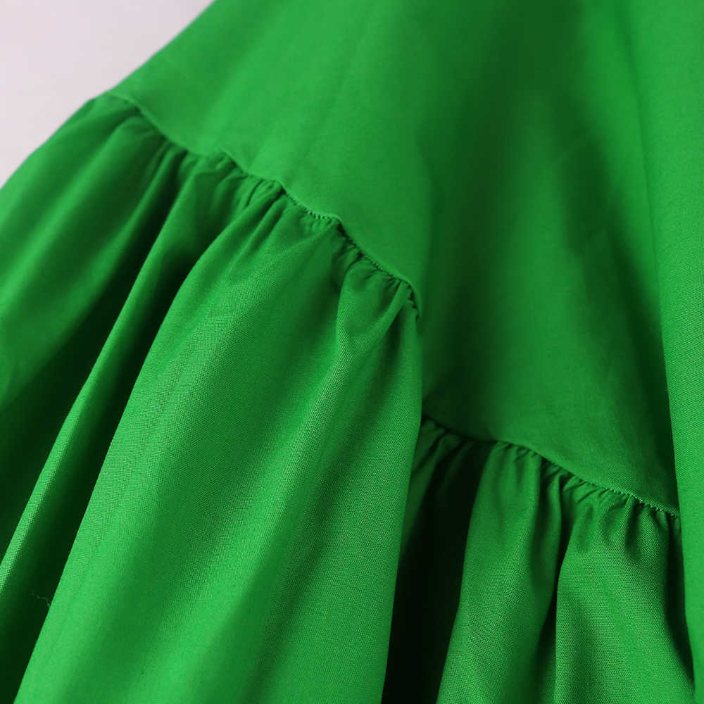 Women Loose Dresses O Neck Pleated Casual Fashion Large Size Ladies Female African Fashion Spring Summer Baggy Robes 210630