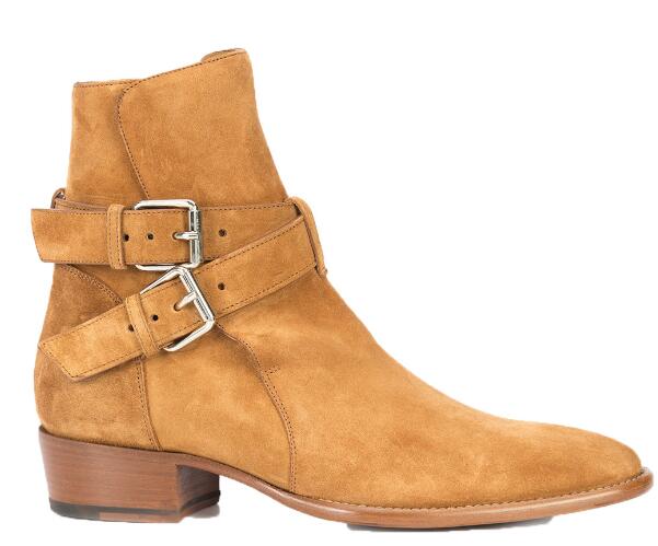 Suede Buckle Biker Wyatt Boots Winter Men Cowboy Boooties Chelse Shoes