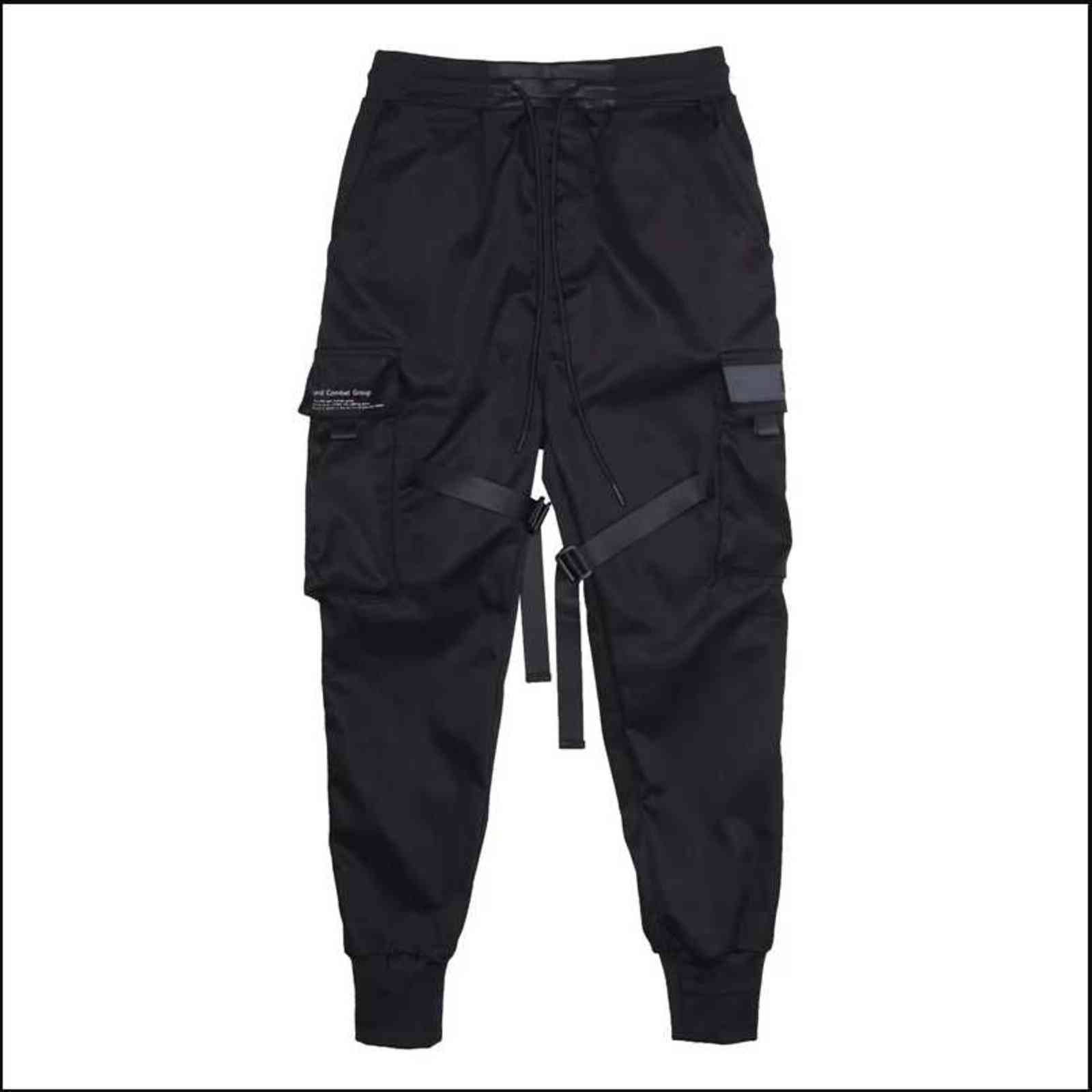 QIWN Man Cargo Pants Black Autumn Casual Men's Hip-hop Anime Joggers Men 211112