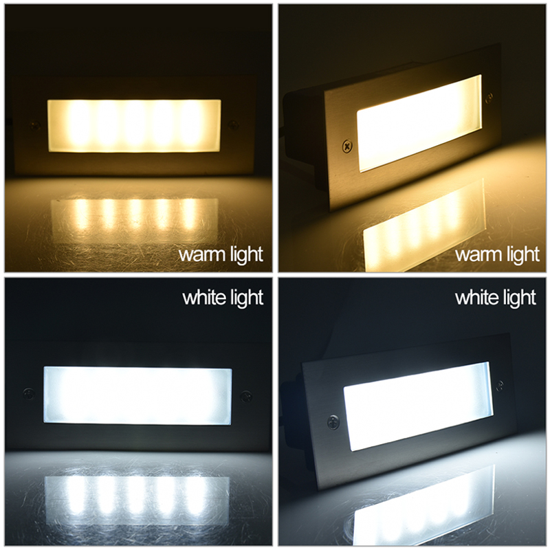 LED Stair Corner Outdoor Lighting Street Lights 7W Step Light Rustproof Waterproof Recessed Landscape Pathway Courtyard Stairs Swimming Pools crestech