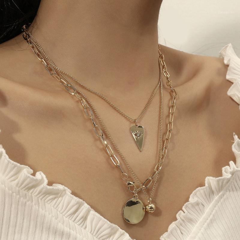 Fashion Pendants Round Beads Rhinestone Eyes Necklaces For Women Heart Flower Choker Necklace Ethnic Multilayer Jewelry Chains
Fashion Pendants Round Beads Rhinestone Eyes Necklaces For Women Heart Flower Choker Necklace Ethnic Multilayer Jewelry Chains