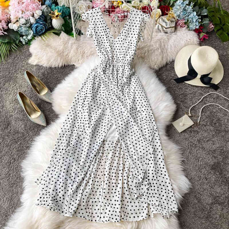 Green Floral Print Women Summer Dress V-Neck Sleeveless Dresses Vintage Bohemia Ruffle Midi Dress Slim Waist Vestidos 210521