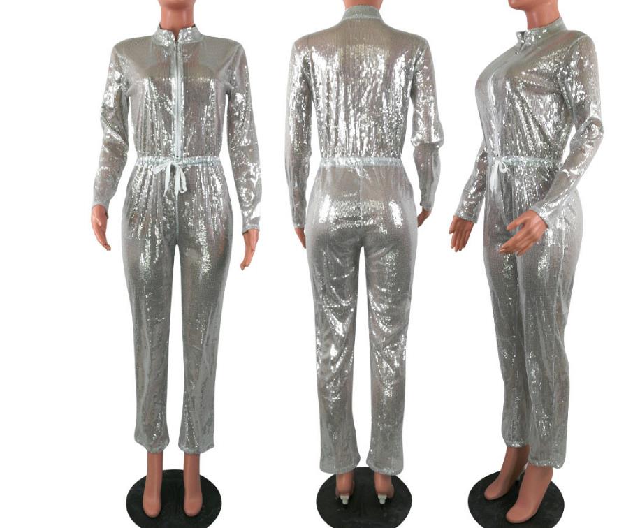 Women Sexy Jumpsuits Glitter Sequin Metallic Rompers Long Sleeve Onesie Loose Pants Party Clubwear with Belt Zipper Closure S-3XL Red Black Silver, Multi
Women Sexy Jumpsuits Glitter Sequin Metallic Rompers Long Sleeve Onesie Loose Pants Party Clubwear with Belt Zipper Closure S-3XL Red Black Silver, Multi