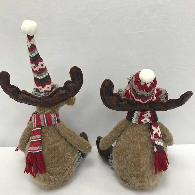Christmas ornament Plush sitting deer elk Decorations Free shipping