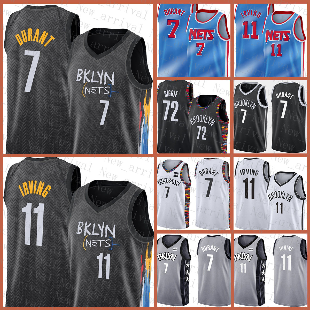 Kevin Mens 7 Durant Kyrie 72 Biggie 11 Irving NCAA BrooklynNet2020 2021 New Basketball Jersey white Brown, Black;red
Kevin Mens 7 Durant Kyrie 72 Biggie 11 Irving NCAA BrooklynNet2020 2021 New Basketball Jersey white Brown, Black;red