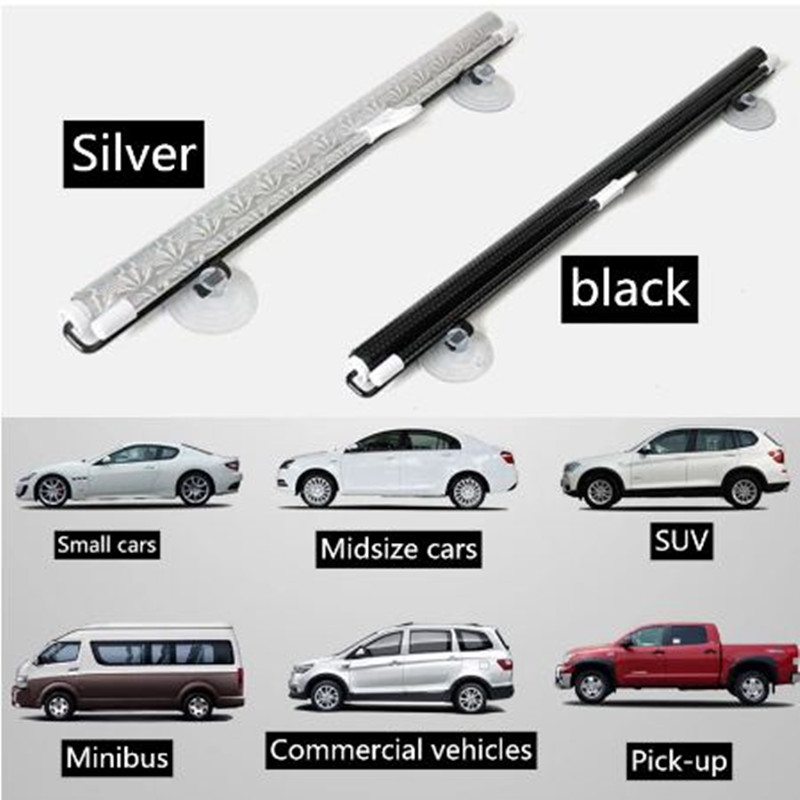 Car Retractable PVC Windshield Sunshades Auto Front Rear Side Windows Sun Shade Anti-UV Interior Protection Sun Visor Gray/Black Sunshade