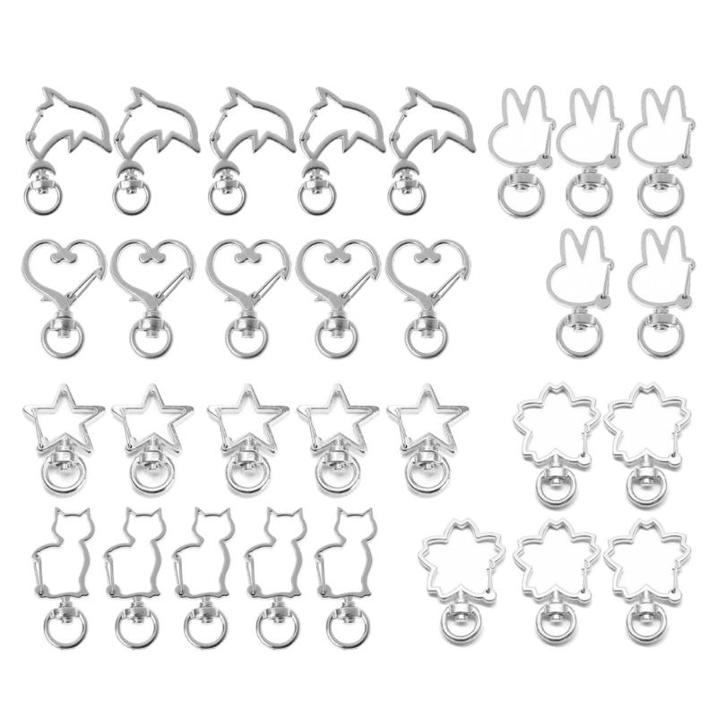 Keychains 30Pcs Metal Heart Star Cat Shape Keychain Swivel Lobster Clasp Spring Snap Key Ring Jewelry Making
Keychains 30Pcs Metal Heart Star Cat Shape Keychain Swivel Lobster Clasp Spring Snap Key Ring Jewelry Making
