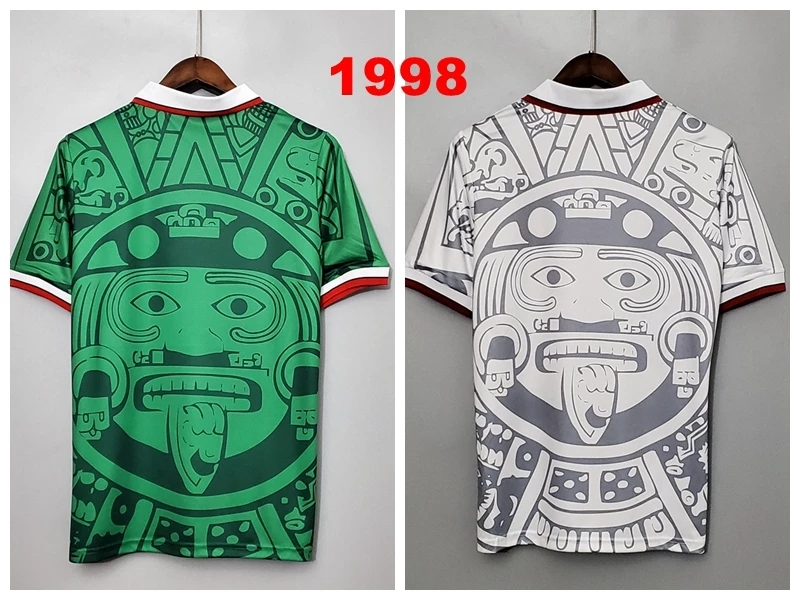 98 Mexico Retro Jersey Home and Away Football Jersey Adult Short Sleeve green and white Blanco 11 jersey, Home no name no number
98 Mexico Retro Jersey Home and Away Football Jersey Adult Short Sleeve green and white Blanco 11 jersey, Home no name no number