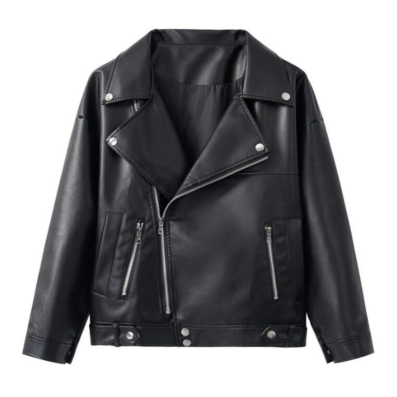 Women Jacket Loose Faux PU Leather Classic Moto Biker Outwear Spring Autumn Lady Basic Coat Plus Size High Quality Overcoat Women' Jackets, As photo
Women Jacket Loose Faux PU Leather Classic Moto Biker Outwear Spring Autumn Lady Basic Coat Plus Size High Quality Overcoat Women' Jackets, As photo