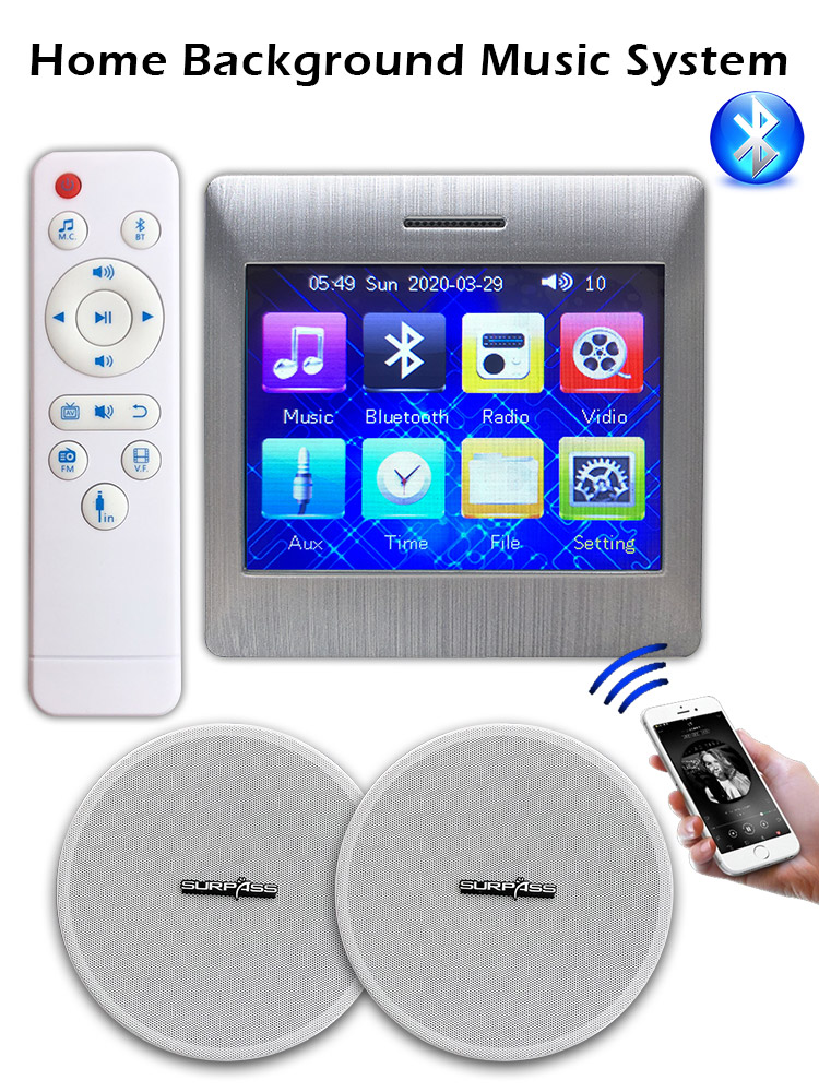 Smart Home Control Mini Bluetooth Speaker Kit Touch Screen Amplifier 15-40 Watts Ceiling Loudspeaker for Background Music System
Smart Home Control Mini Bluetooth Speaker Kit Touch Screen Amplifier 15-40 Watts Ceiling Loudspeaker for Background Music System