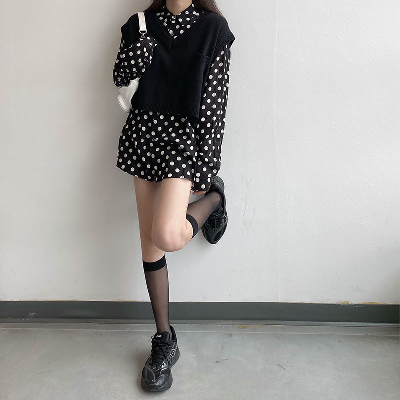 autumn and winter preppy Soild color knitted v neck vest sweaters womens sleeveless sweaters and pullovers womens (X1594) 210423