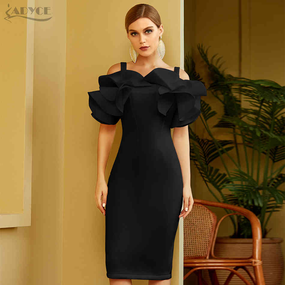 Summer Women Fashion Red Club Dress Sexy Ruffle Butterfly Short Sleeve White Celebrity Runway Party Vestido 210423