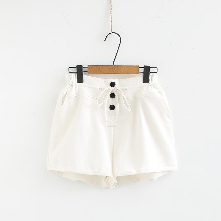 Summer Plus Size Shorts For Women Large Loose Casual Black Gray Button Elastic Waist Cotton Belt 3XL 4XL 5XL 6XL Women's