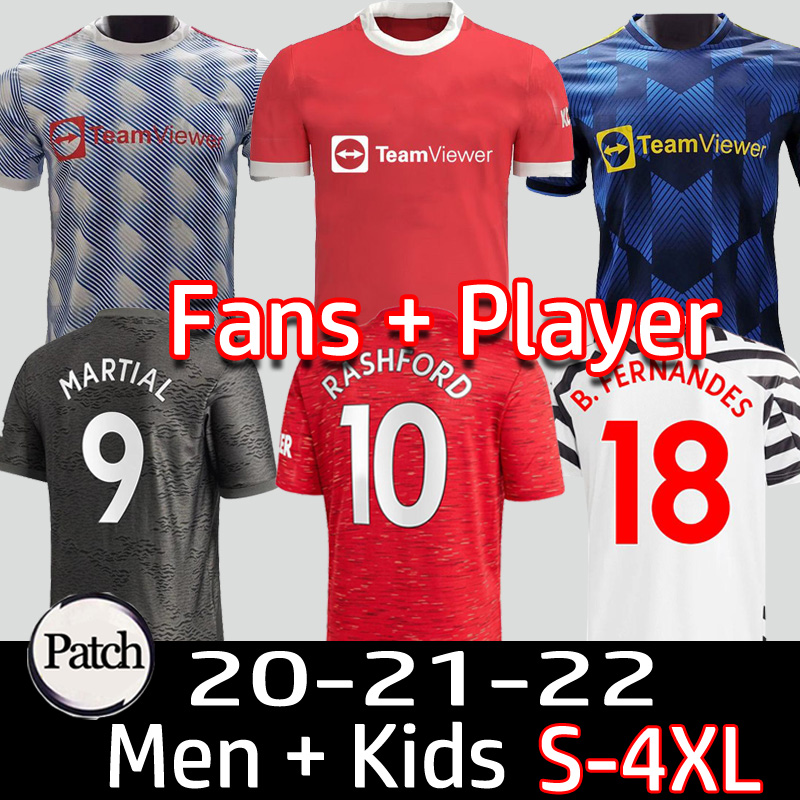 20 21 22 CAVANI FERNANDES soccer jersey 2021 united man football RASHFORD Camiseta de futbol Human Race utd WAN BISSAKA Van De Beek, Third-player