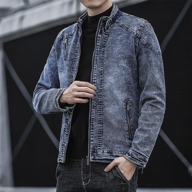 Men's Jackets 2022 Trendy Cotton Slim Retro Denim Jacket Youth Stand Collar Do The Old Cowboy, Black
Men's Jackets 2022 Trendy Cotton Slim Retro Denim Jacket Youth Stand Collar Do The Old Cowboy, Black