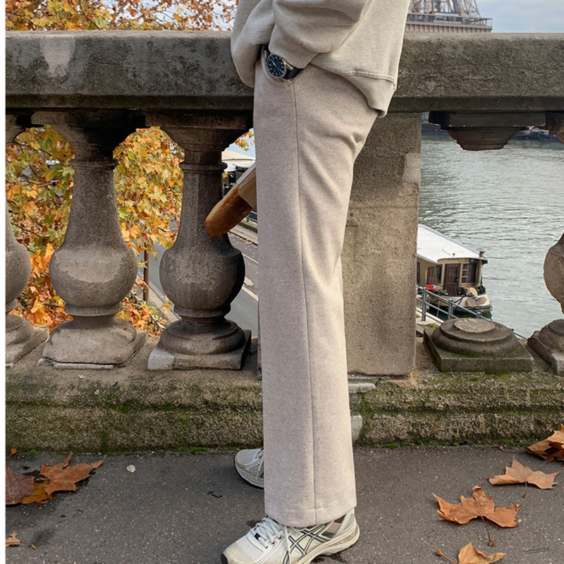 IEFB spring Autumn Thickened Woolen Trousers Men's Suit Pants Korean Loose Straight Casual Wide Leg Pants Fashion 9Y5093 210524