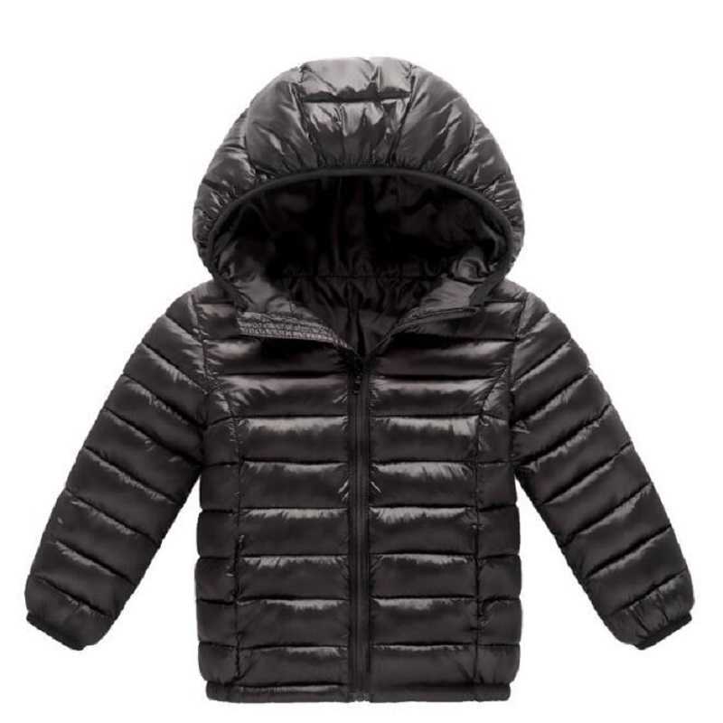 winter light children's hooded down jacket kids clothing boy girl solid color warm 90% white duck down jacket 1-14 years autumn