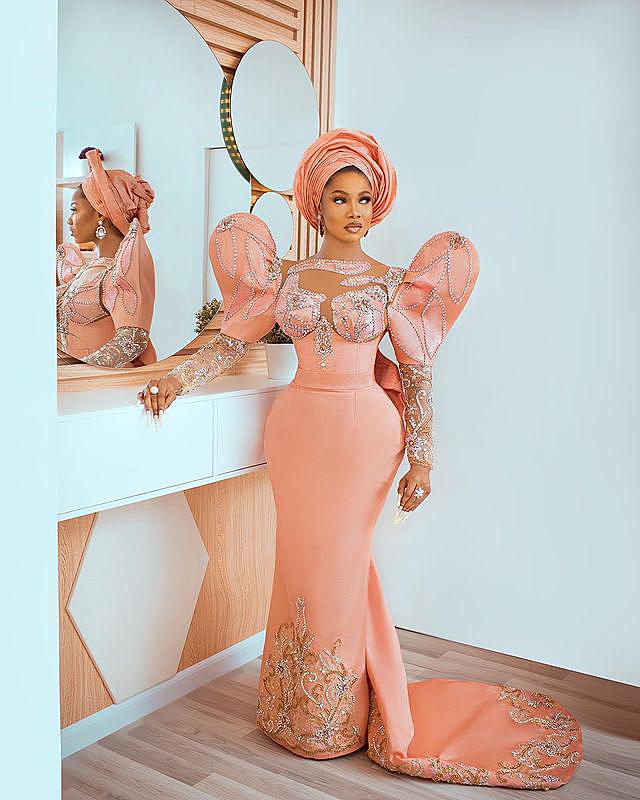 2022 Plus Size Arabic Aso Ebi Stylish Luxurious Mermaid Prom Dresses Lace Beaded Crystals Evening Formal Party Second Reception Birthday Engagement Go