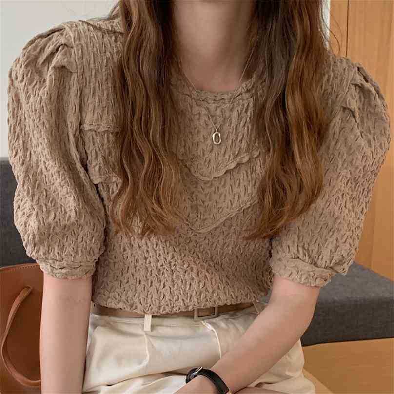 Pleated Lady Sweet High Quality Brief Stylish Femme Short Sleeves Summer Girls All Match Prom Shirts Tops 210525, White
Pleated Lady Sweet High Quality Brief Stylish Femme Short Sleeves Summer Girls All Match Prom Shirts Tops 210525, White