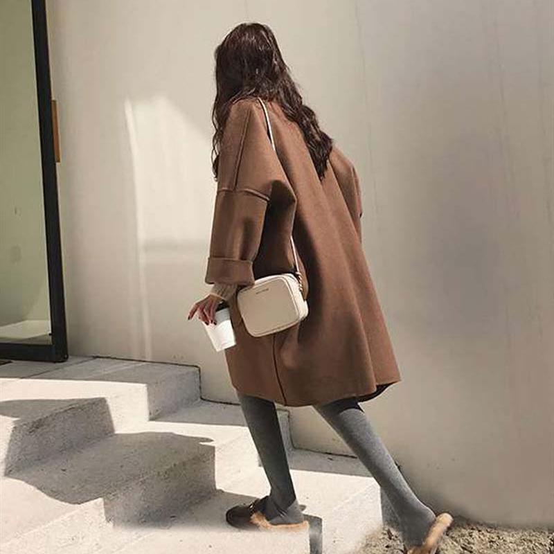 Oversize Designer Jacket Women Coat Female Autumn Womens Jacket Wool Big Pocket Woman's Camel Ladies Long Casual Loose Plus Size Black