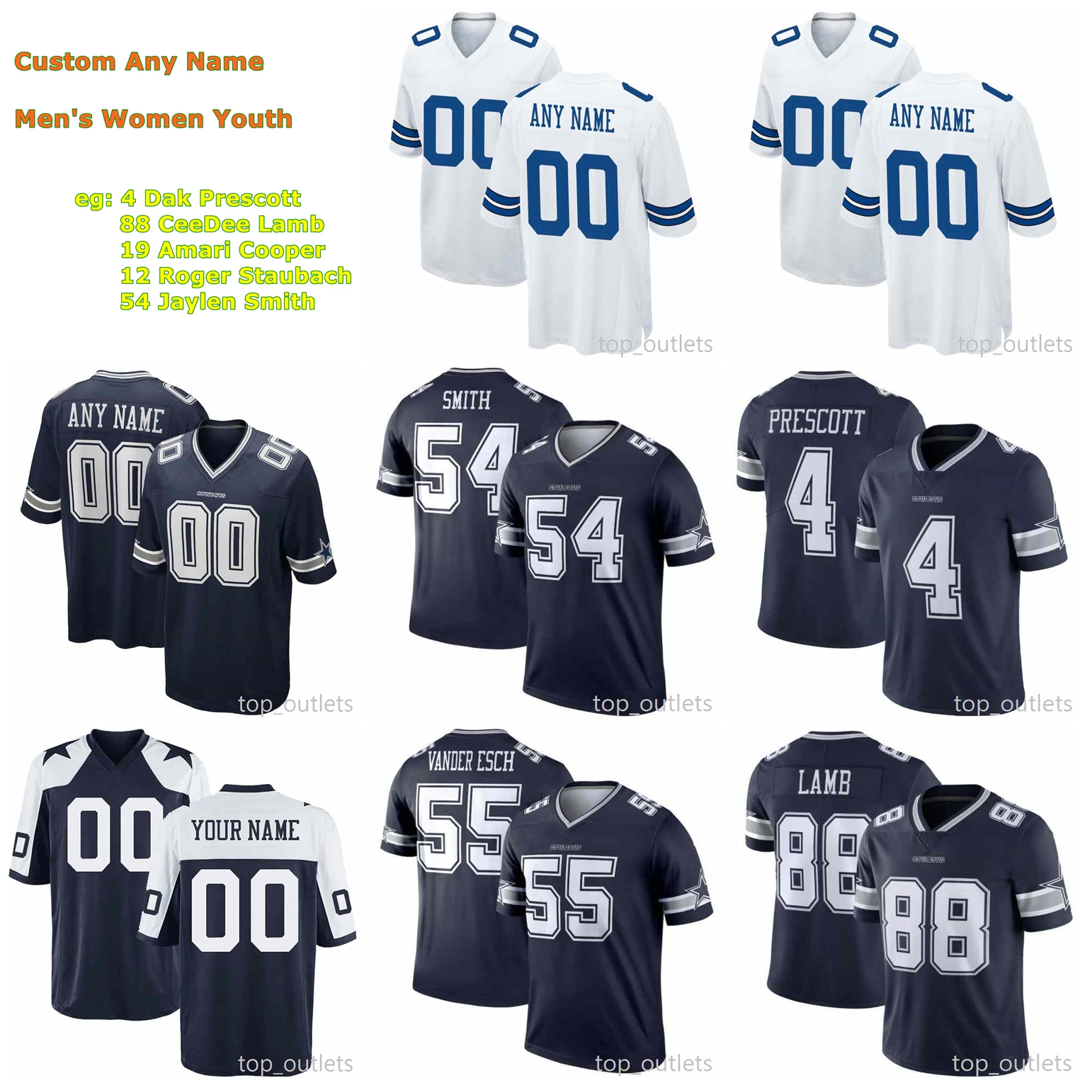 2021 Cowboys American Football Jerseys Dak Prescott Jersey CeeDee Lamb Micah Parsons Jaylon Smith Amari Cooper Charles Haley Troy Aikman Cus, Black;red
2021 Cowboys American Football Jerseys Dak Prescott Jersey CeeDee Lamb Micah Parsons Jaylon Smith Amari Cooper Charles Haley Troy Aikman Cus, Black;red