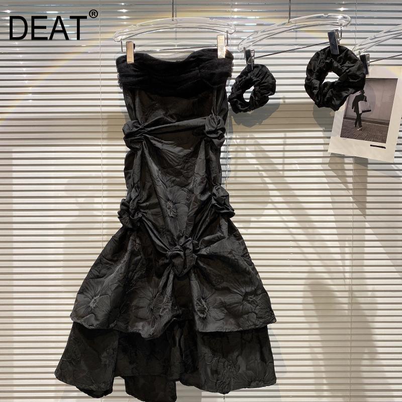 Women Black Pleated Personality Dress Strapless Sleeveless Arrivals Lady Sexy Fashion Spring Summer 11D490 210525
Women Black Pleated Personality Dress Strapless Sleeveless Arrivals Lady Sexy Fashion Spring Summer 11D490 210525