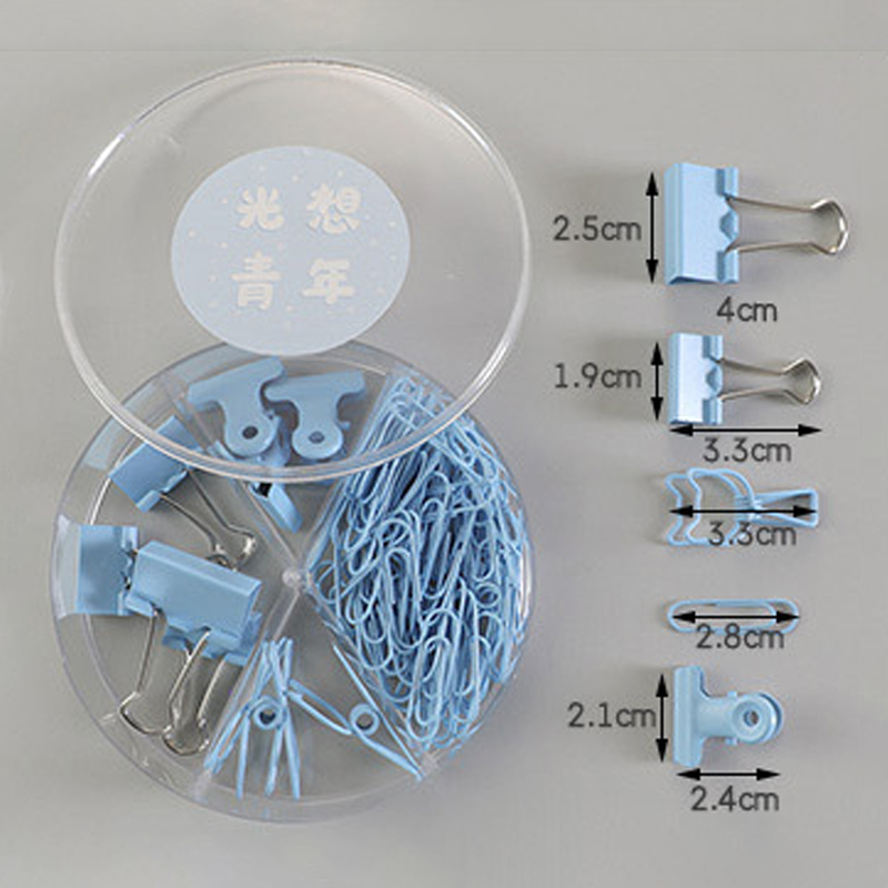 1Box Long Tail Clip School Office Storage Multi-function Colorful Push Pin Binder Clip Set Paper Clip Metal