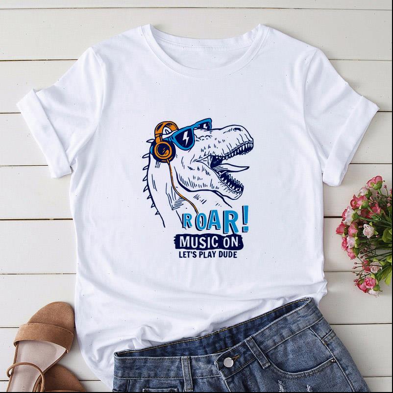roar music on lets play womens t shirts print dinosaur cartoon fashion harajuku short sleeve, White
roar music on lets play womens t shirts print dinosaur cartoon fashion harajuku short sleeve, White