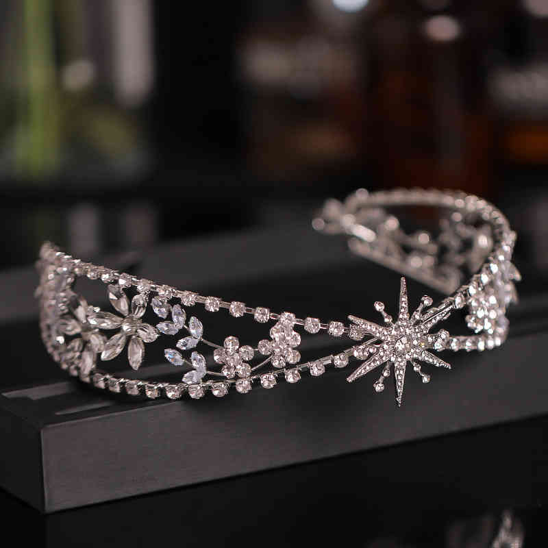 Wedding Hair Jewelry Accessories Zircon Crystal Band Head Buckle Bride Photo Glittering Diamond Crown Headdress