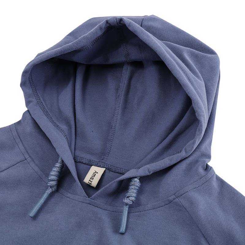 100% Cotton Solid Women's Crop Hoodie Thin Spring Autumn Long Sleeve Ladies Oversized Streetwear Pullover Sweatshirt M30624 210526