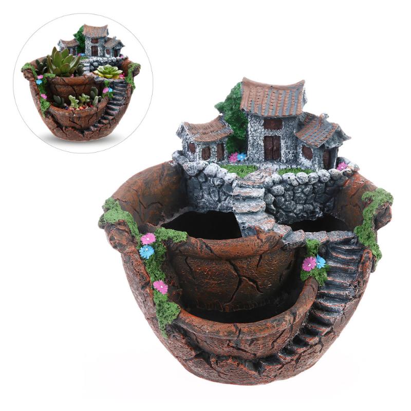 Planters & Pots Micro Landscape Artificial Flowers Succulent Plants Pot Tiny Creative Flower Holders Hanging Garden Design With House
Planters & Pots Micro Landscape Artificial Flowers Succulent Plants Pot Tiny Creative Flower Holders Hanging Garden Design With House