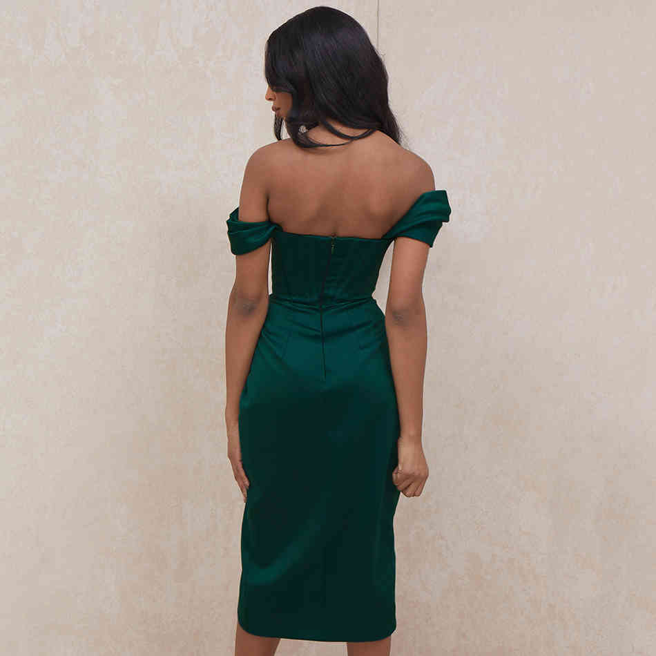 Fashion Green Red White Asymmetric Dangle Midi Corset Dress Women's Party Christmas Vestido 210525