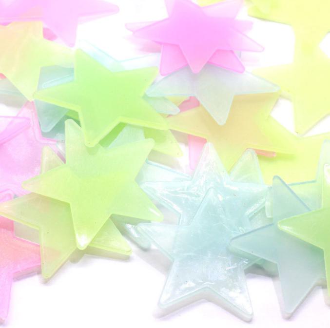 2021 3D Stars Wall Stickers home Glow In The Dark Luminous Fluorescent For Kids Baby Room Bedroom Ceiling Home Decor