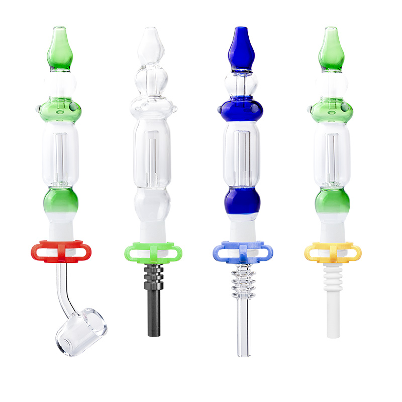 Blue transparent vert fumant des tuyaux 14 mm en titane quartz en céramique ongle tampon mini-eau en verre bong dhl