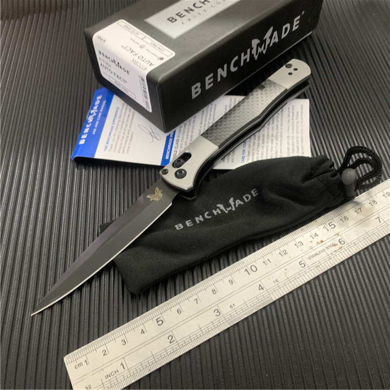 2 Color Benchmade 4170BK Automatic Fact Folding Knife 3.95" S90V Black DLC Spear Point Blade Aluminum Handles with Carbon Fiber Tactica
2 Color Benchmade 4170BK Automatic Fact Folding Knife 3.95" S90V Black DLC Spear Point Blade Aluminum Handles with Carbon Fiber Tactica