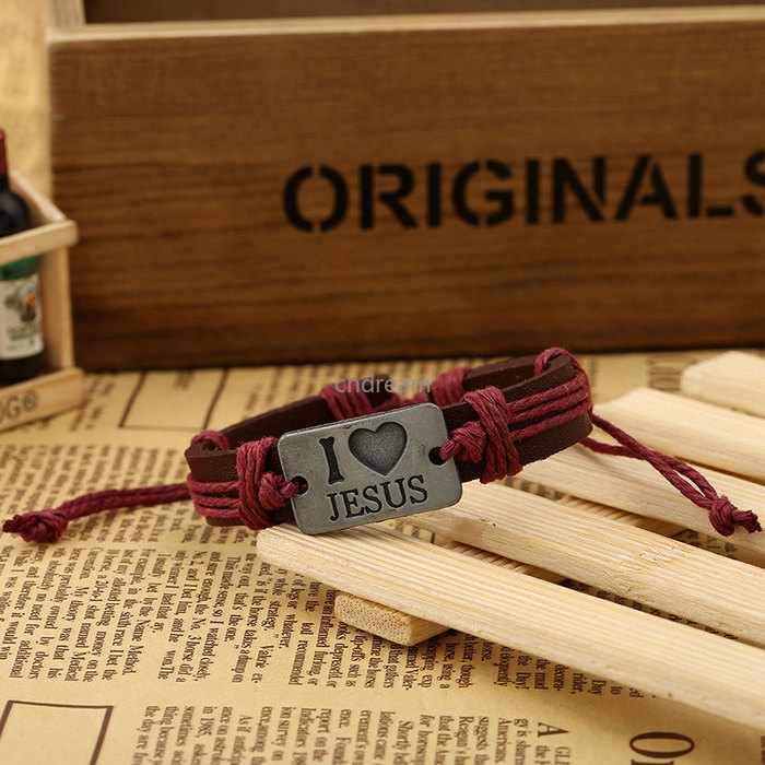 Engrave Christ I Love Jesus ID Bracelet Heart String Adjustable Leather Bracelets Bangle Cuff for Women Men Fashion Jewelry Will and Sandy, Black
Engrave Christ I Love Jesus ID Bracelet Heart String Adjustable Leather Bracelets Bangle Cuff for Women Men Fashion Jewelry Will and Sandy, Black