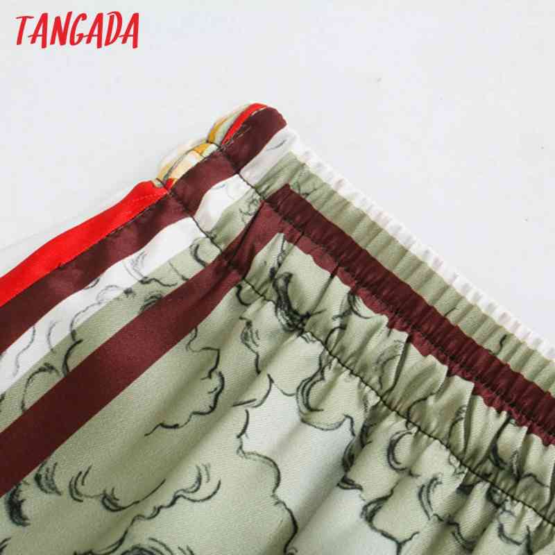 Women Summer Print Strethy Waist Female Retro Basic Casual Shorts Pantalones 5Z74 210416