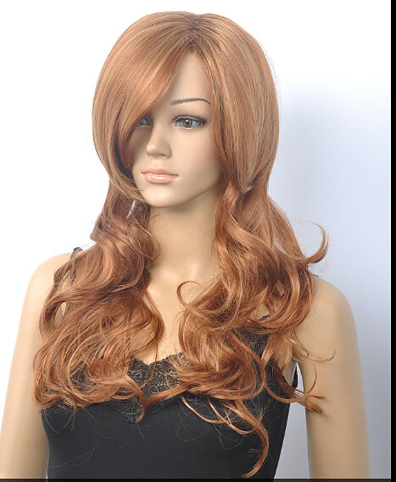 Beautiful Long Wave Brown Women's Synthetic item Hair Wigs heat resistant Natural Hairs